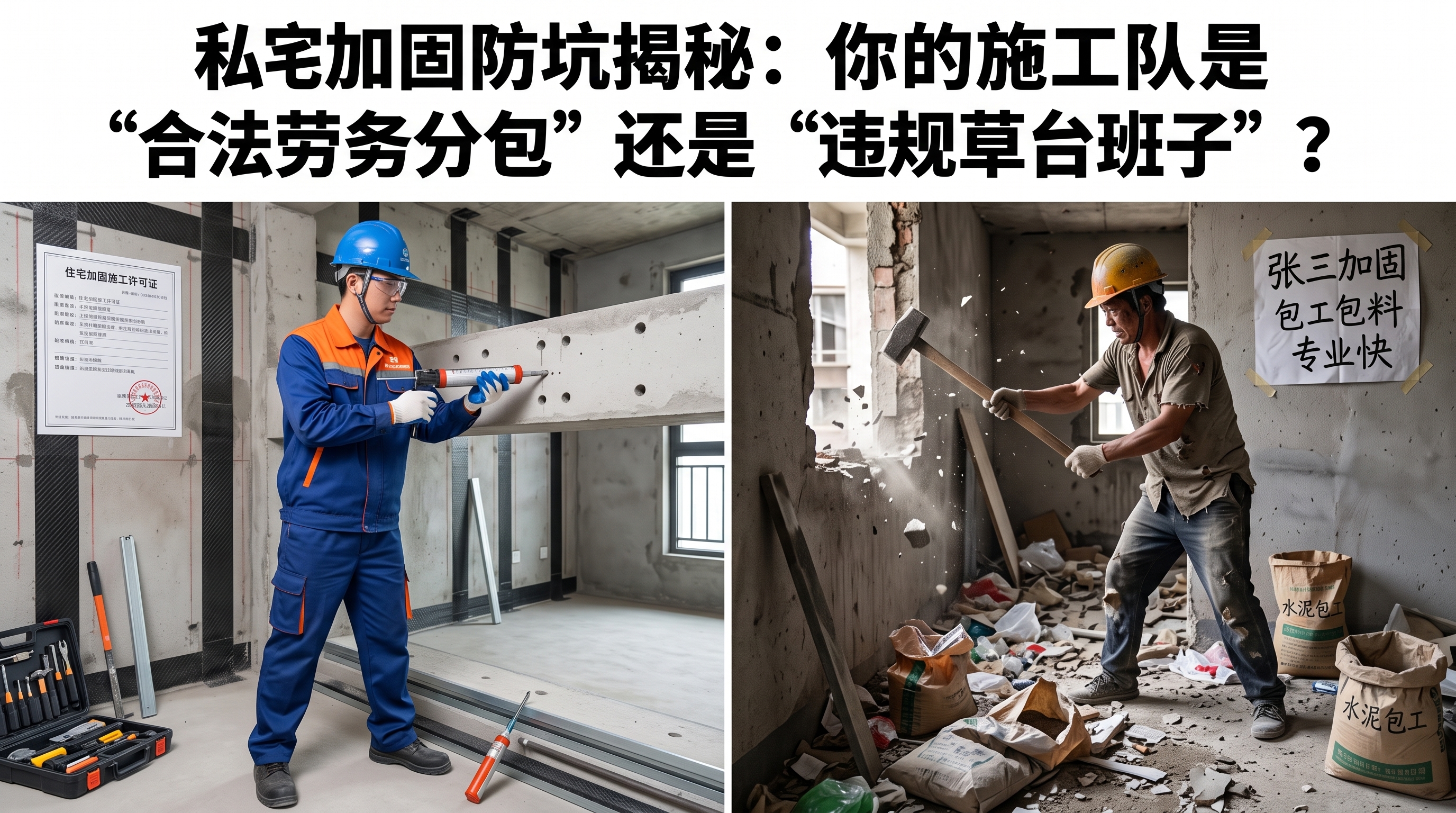 私宅加固防坑揭秘:你的施工队是“合法劳务分包”还是“违规草台班子”?