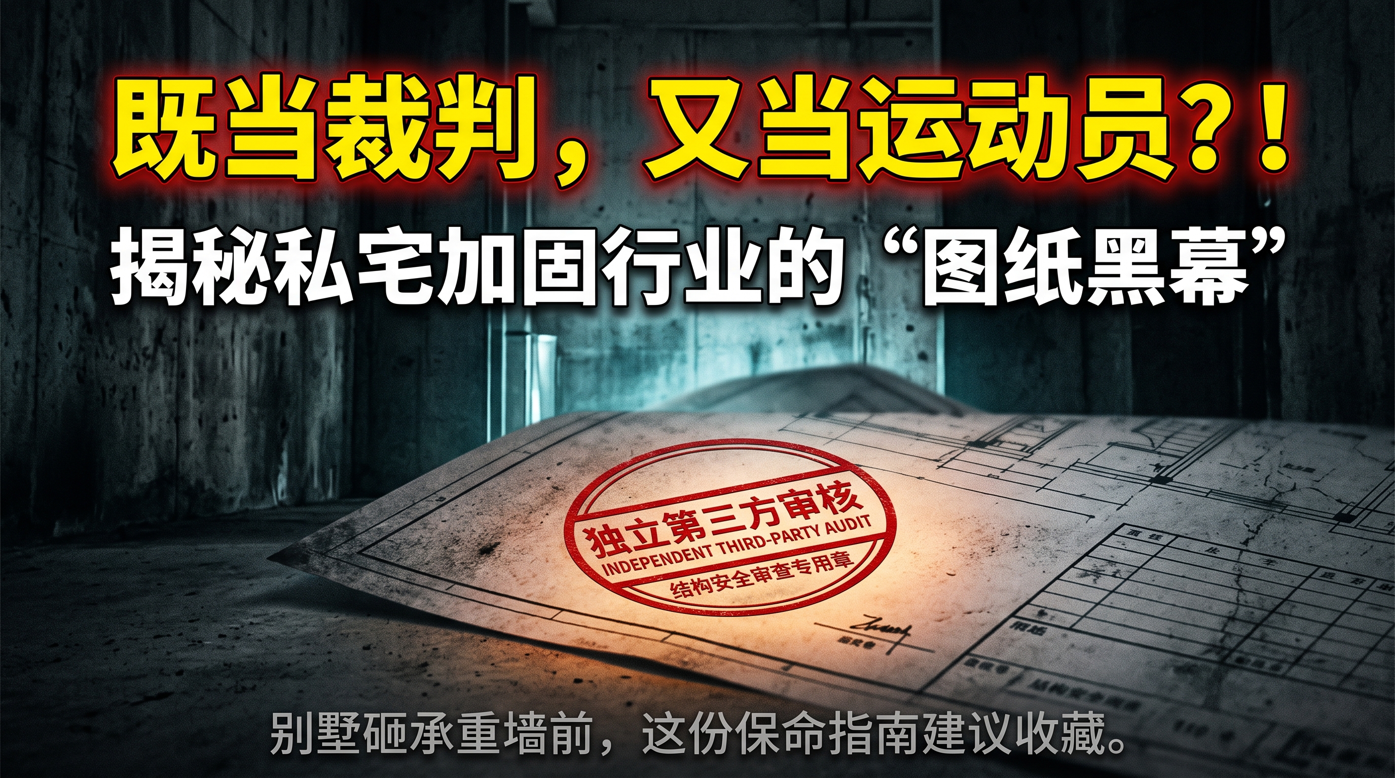 为什么私宅加固图纸必须由“独立第三方”出具?揭秘既当裁判又当运动员的行业黑幕